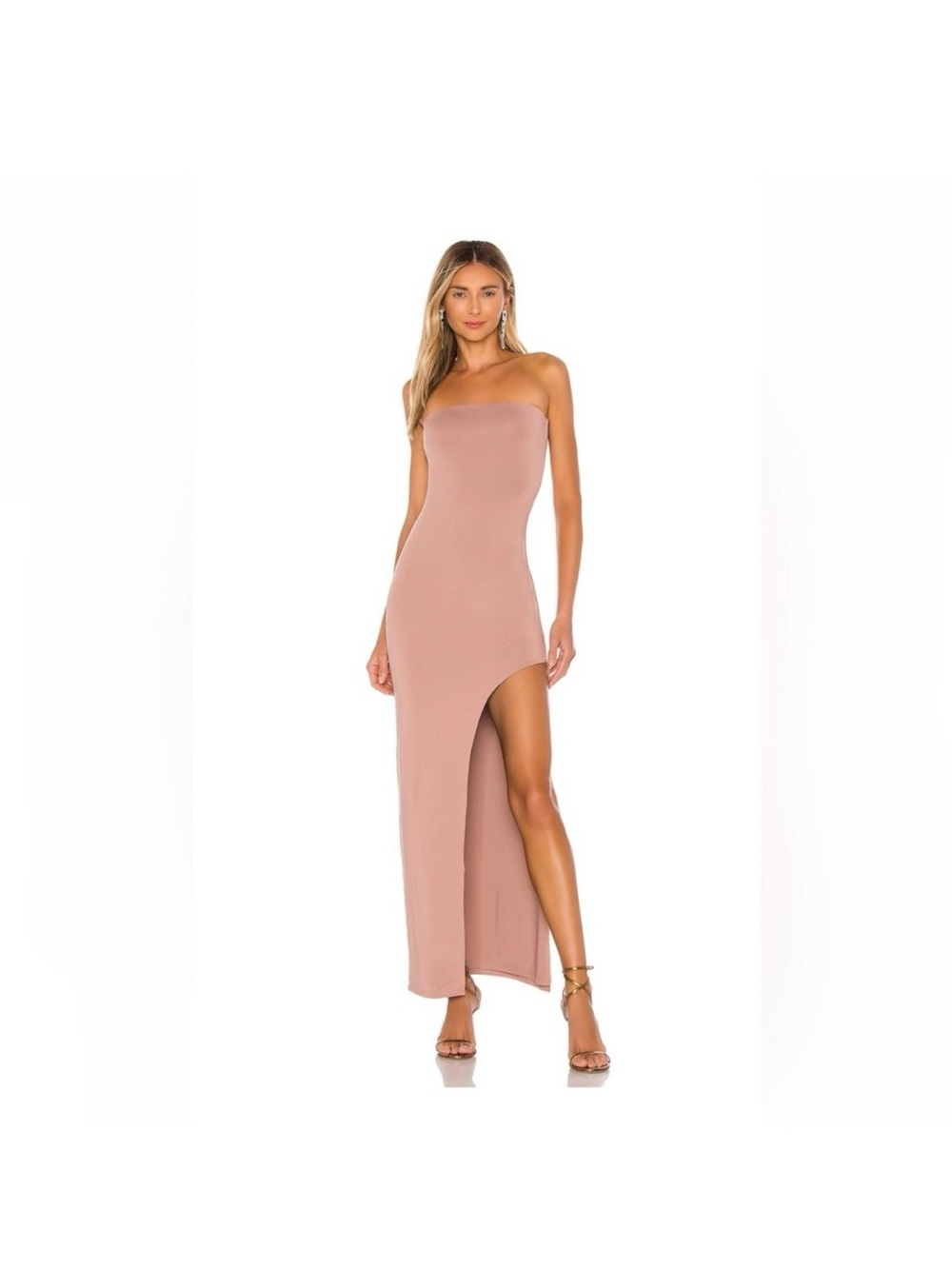 Strapless Maxi Dress in Dusty Rose